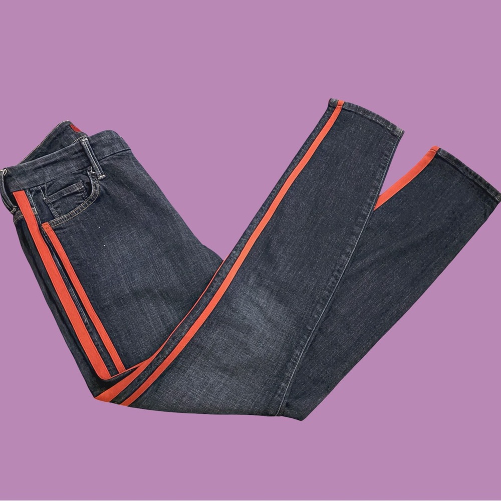 Mother Denim The Looker Speed Racer High Waisted Jeans Dark Blue Wash